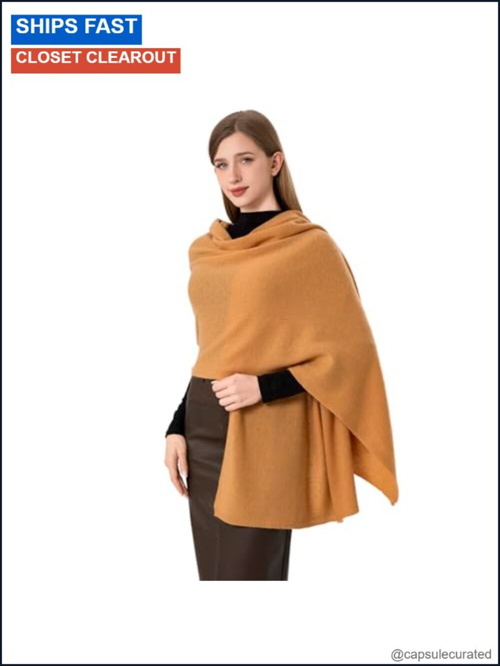 Cashmere Wool Knitted Wrap Scarf Stole Pashmina Extra Large Airplane Travel